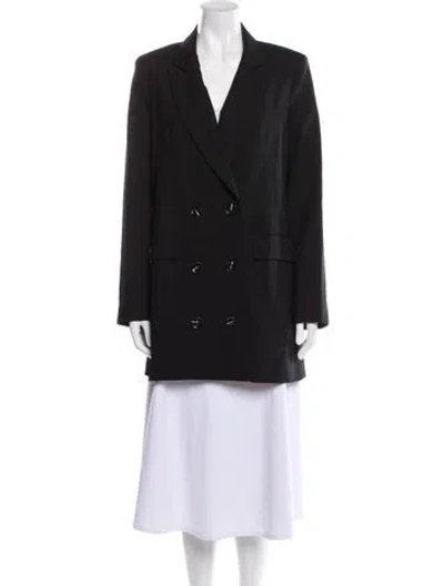 Pre-owned Reformation Silk Blazer In Black