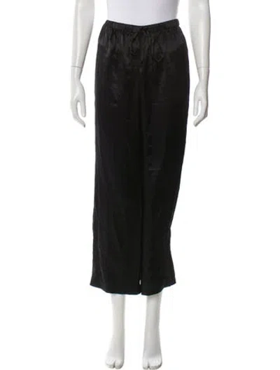 Pre-owned Reformation Silk Braided Accents Sweatpants In Black