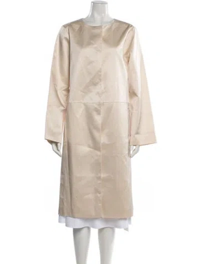 Pre-owned Reformation Silk Coat In Neutral