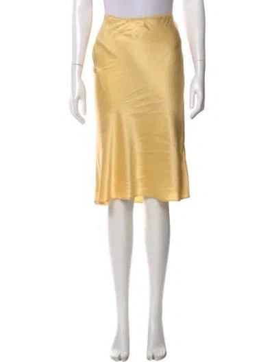 Pre-owned Reformation Silk Knee-length Skirt In Neutral