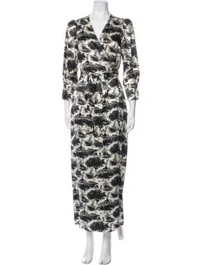 Pre-owned Reformation Silk Long Dress In Black