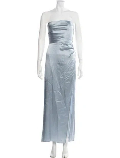 Pre-owned Reformation Silk Long Dress In Blue