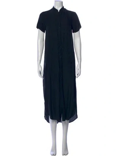 Pre-owned Reformation Silk Long Dress In Blue