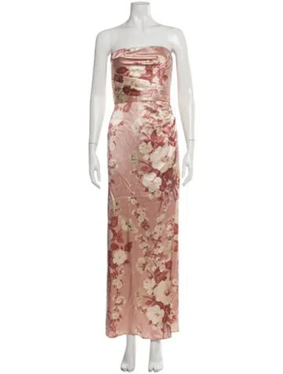 Pre-owned Reformation Silk Long Dress In Pink