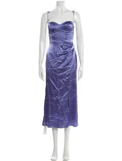 Pre-owned Reformation Silk Long Dress In Purple