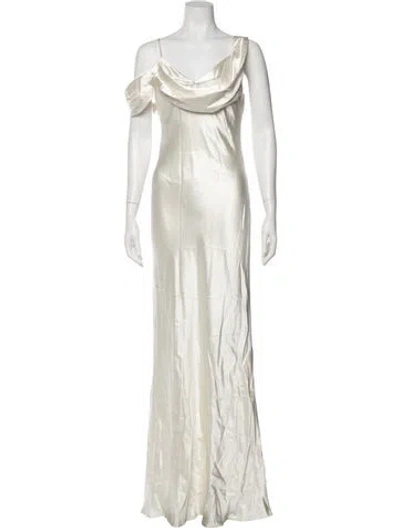 Pre-owned Reformation Silk Long Dress W/ Tags In White