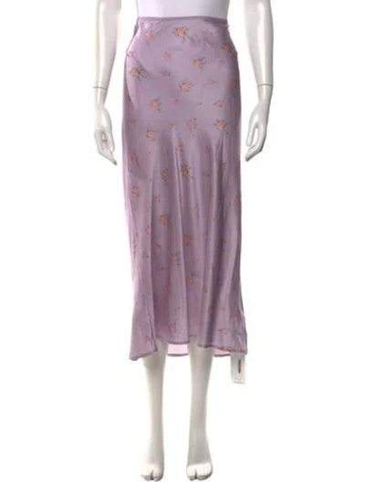 Pre-owned Reformation Silk Long Skirt In Purple