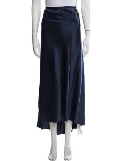 Pre-owned Reformation Silk Long Skirt W/ Tags In Blue