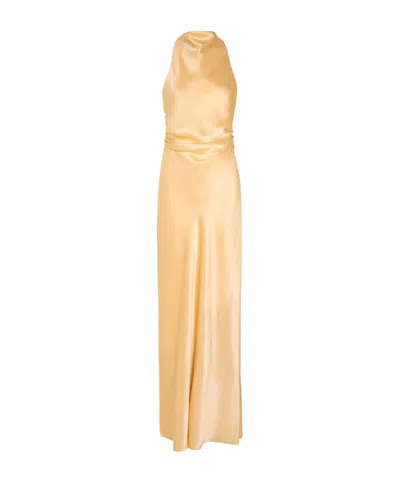 Reformation Silk Maxi Dress In Nude