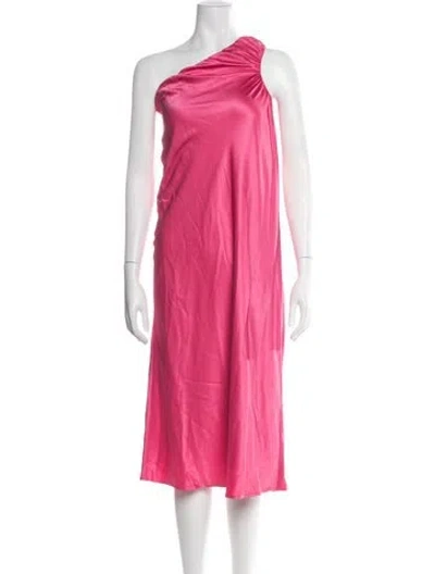 Pre-owned Reformation Silk Midi Length Dress In Pink