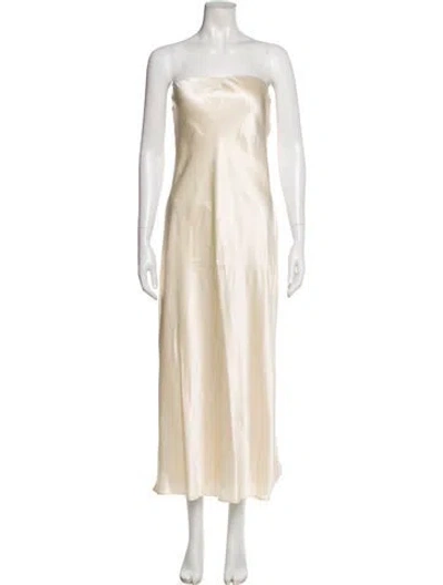 Pre-owned Reformation Silk Midi Length Dress W/ Tags In Neutral