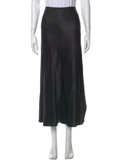 Pre-owned Reformation Silk Midi Length Skirt In Black