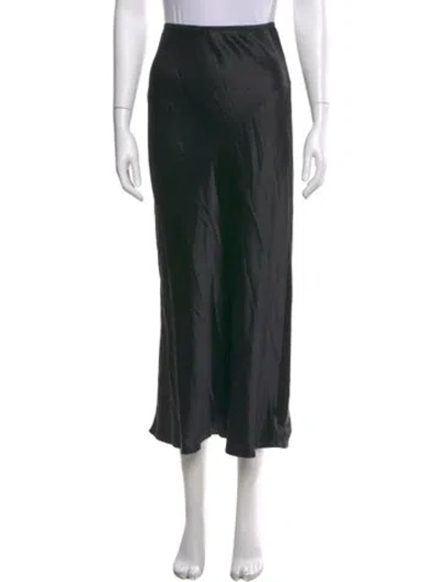 Pre-owned Reformation Silk Midi Length Skirt In Black