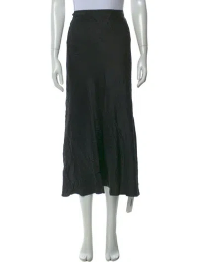 Pre-owned Reformation Silk Midi Length Skirt In Black