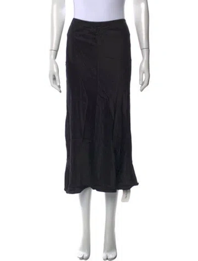 Pre-owned Reformation Silk Midi Length Skirt In Black