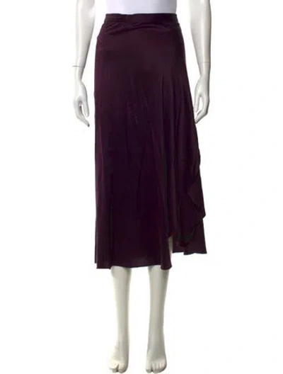 Pre-owned Reformation Silk Midi Length Skirt In Purple