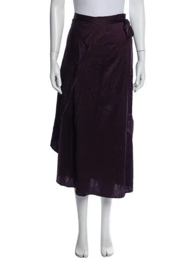 Pre-owned Reformation Silk Midi Length Skirt In Purple