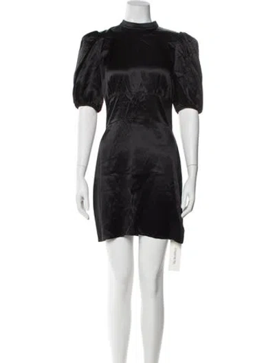 Pre-owned Reformation Silk Mini Dress In Black