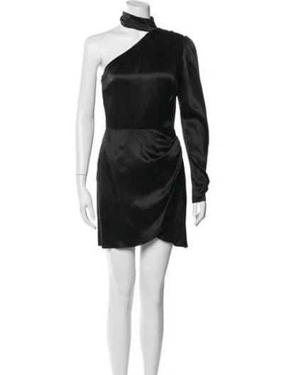Pre-owned Reformation Silk Mini Dress In Black