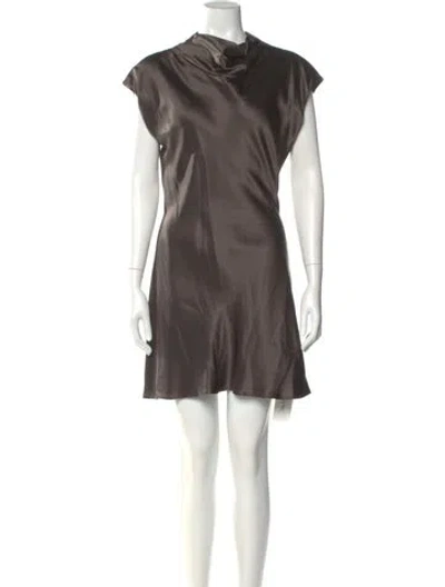 Pre-owned Reformation Silk Mini Dress In Brown
