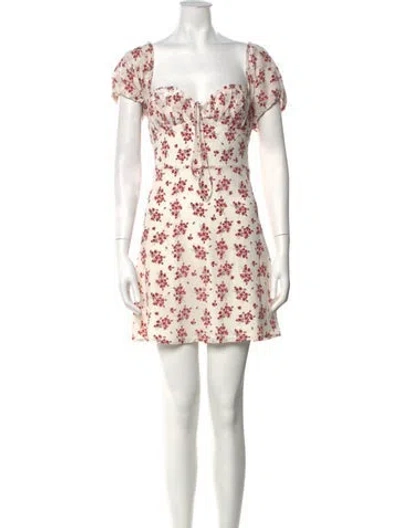 Pre-owned Reformation Silk Mini Dress In Neutrals