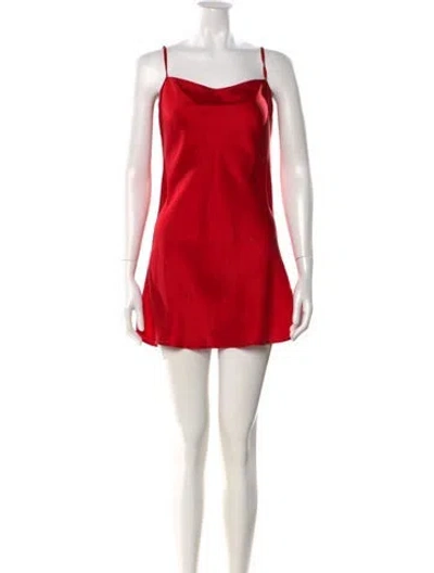 Pre-owned Reformation Silk Mini Dress In Red
