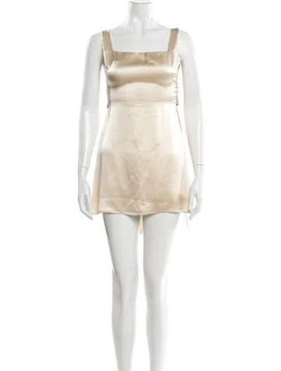 Pre-owned Reformation Silk Mini Dress In Yellow