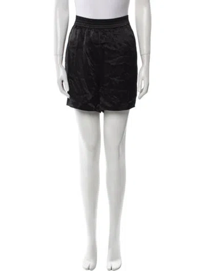 Pre-owned Reformation Silk Mini Shorts In Black