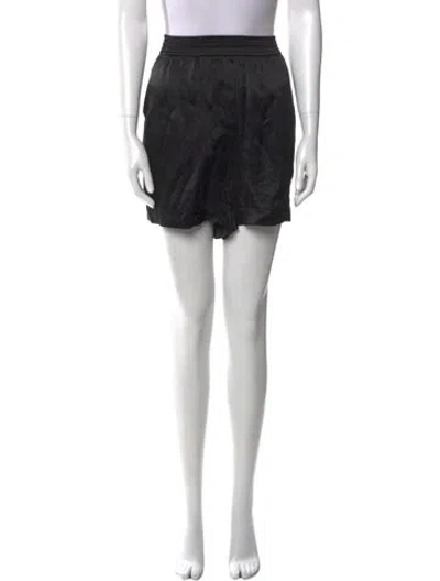 Pre-owned Reformation Silk Mini Shorts In Black