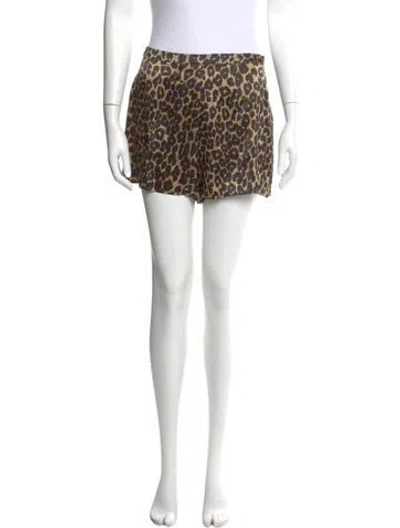 Pre-owned Reformation Silk Mini Shorts In Brown