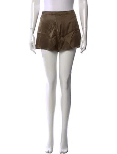Pre-owned Reformation Silk Mini Shorts In Brown
