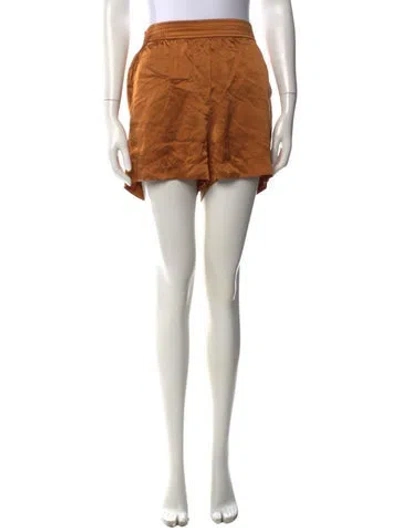 Pre-owned Reformation Silk Mini Shorts In Orange