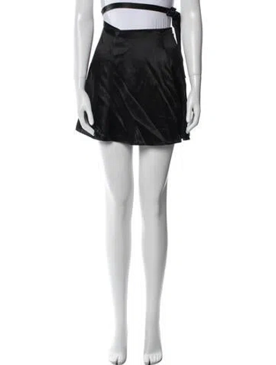 Pre-owned Reformation Silk Mini Skirt In Black