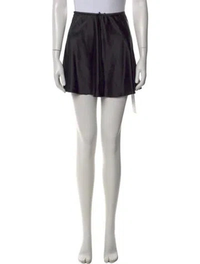 Pre-owned Reformation Silk Mini Skirt In Black