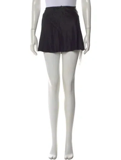 Pre-owned Reformation Silk Mini Skirt In Black