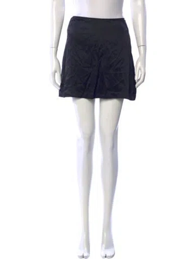 Pre-owned Reformation Silk Mini Skirt In Black