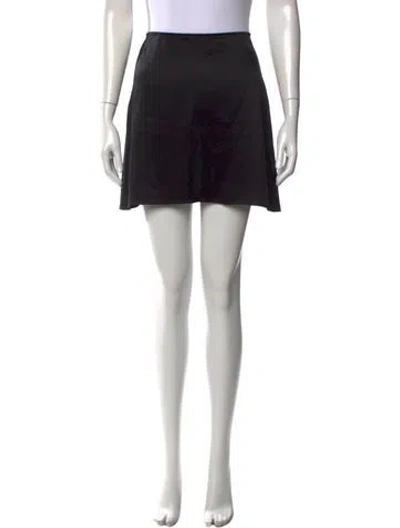 Pre-owned Reformation Silk Mini Skirt In Black