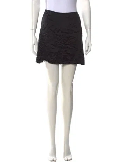 Pre-owned Reformation Silk Mini Skirt In Black