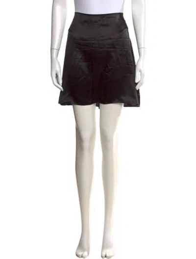 Pre-owned Reformation Silk Mini Skirt In Black