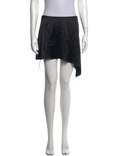 Pre-owned Reformation Silk Mini Skirt In Black