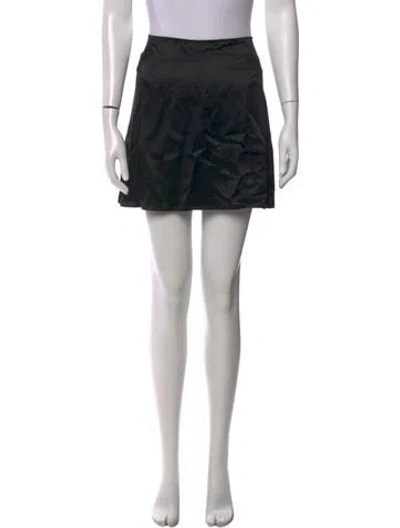 Pre-owned Reformation Silk Mini Skirt In Black