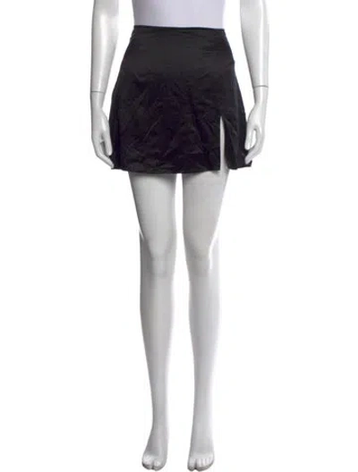 Pre-owned Reformation Silk Mini Skirt In Black