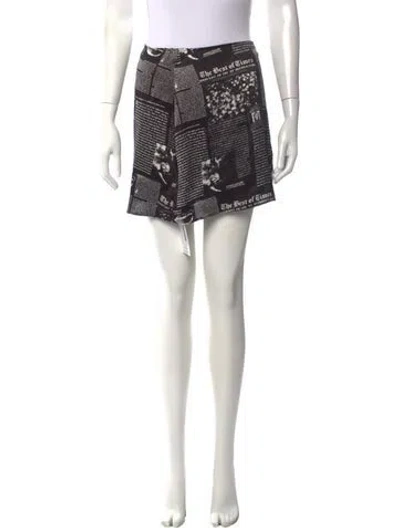 Pre-owned Reformation Silk Mini Skirt In Black