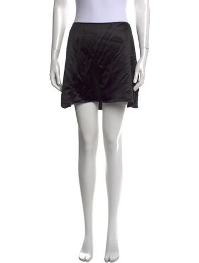 Pre-owned Reformation Silk Mini Skirt In Black