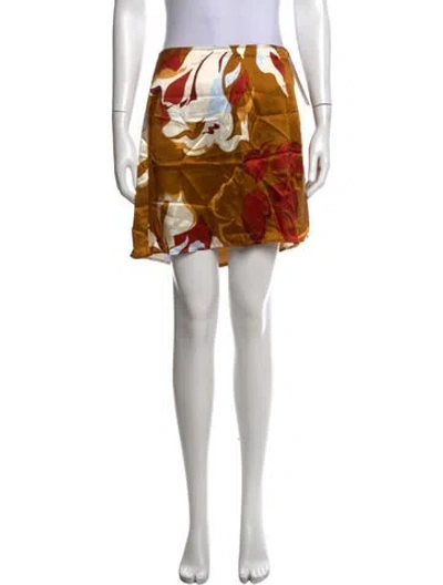 Pre-owned Reformation Silk Mini Skirt In Brown