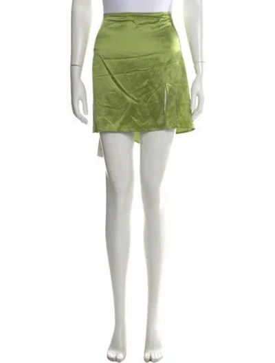 Pre-owned Reformation Silk Mini Skirt In Green