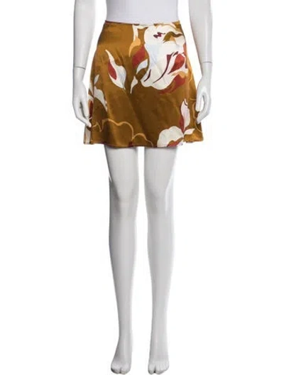 Pre-owned Reformation Silk Mini Skirt In Multi