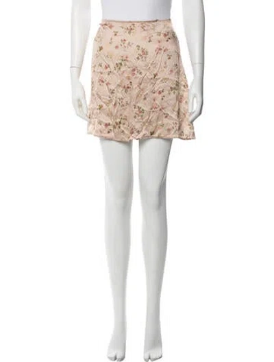 Pre-owned Reformation Silk Mini Skirt In Neutrals