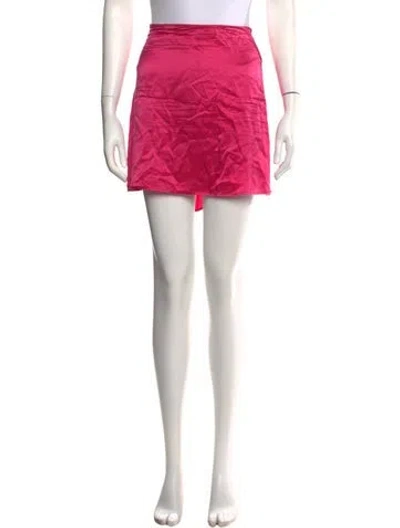 Pre-owned Reformation Silk Mini Skirt In Pink