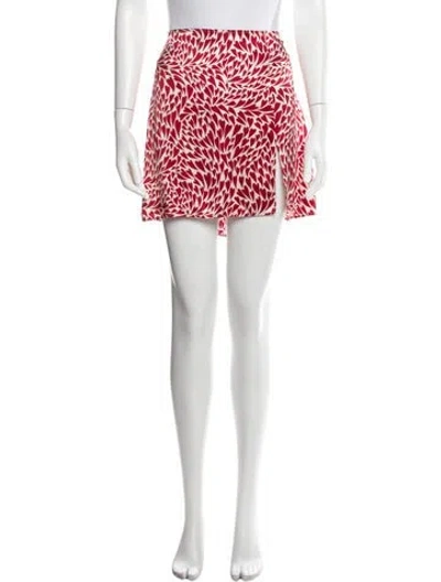 Pre-owned Reformation Silk Mini Skirt W/ Tags In Red